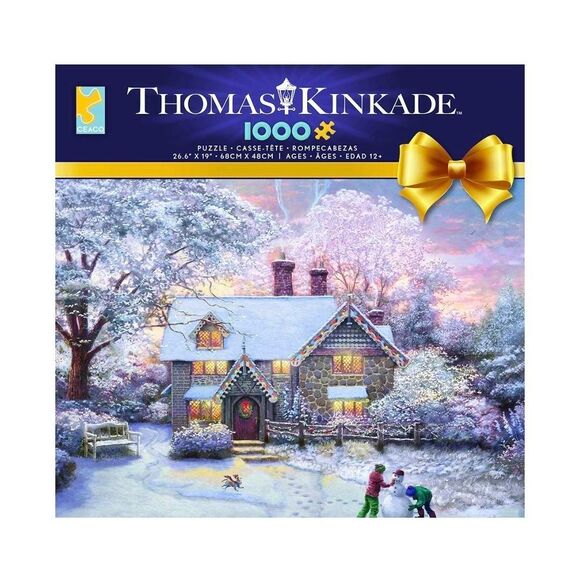 Thomas Kinkade Ceaco Christmas at Gingerbread Cottage 1000 pc Jigsaw Puzzle - Picture 1 of 10